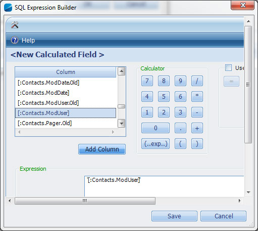 Column Field Change SQL Expression