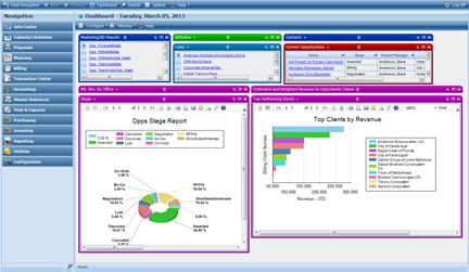 Deltek Vision CRM Dashboard