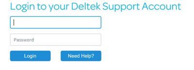 Deltek Support Center Login Screen