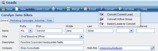 Deltek Vision CRM Lead Management