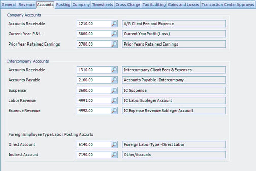 Deltek Vision Multicompany Chart of Accounts