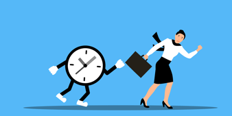 Woman managing a time clock